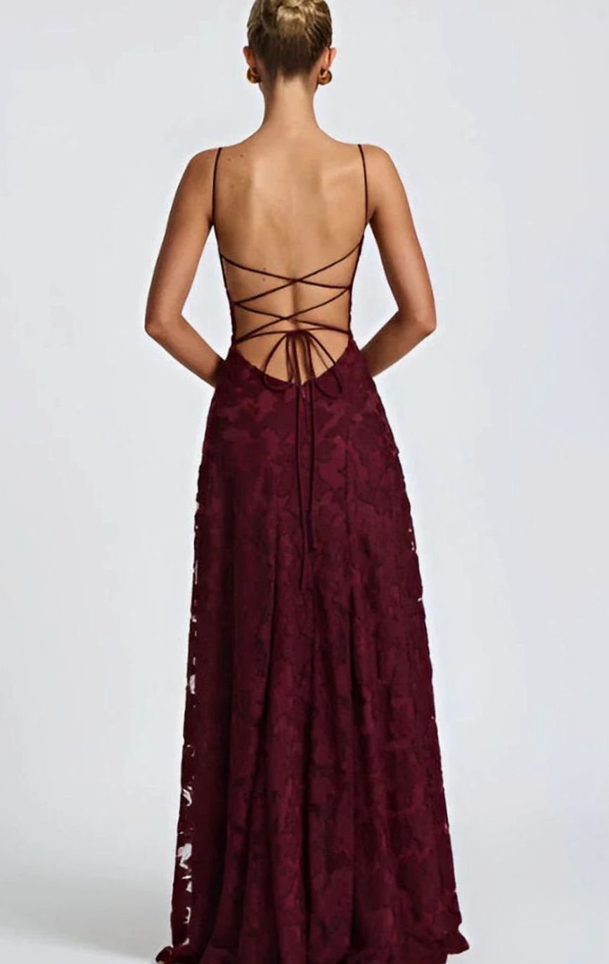 Women's Floral Spaghetti-Strap A-Line Pink Maxi Dress