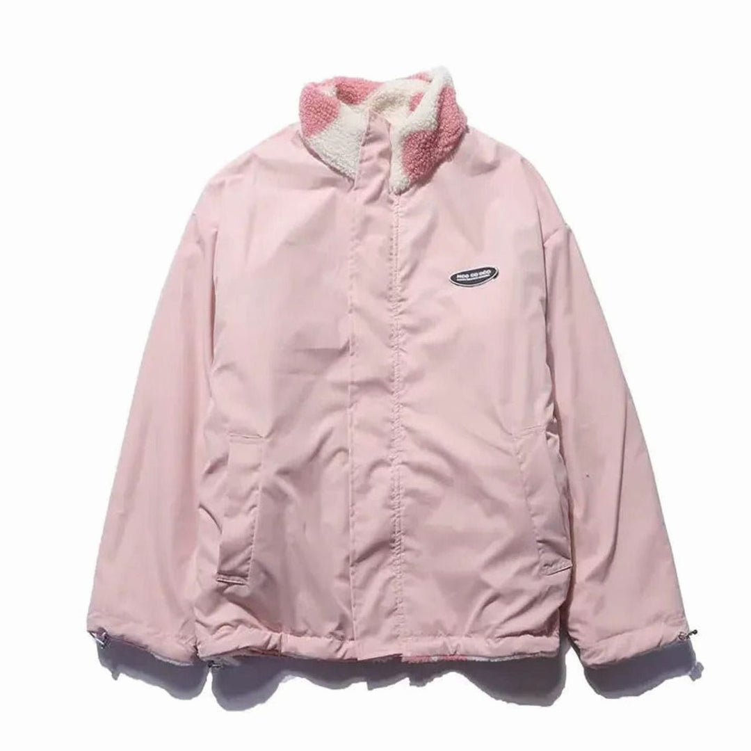 Women's Heart-Print Sherpa Zip-Up Fleece Jacket