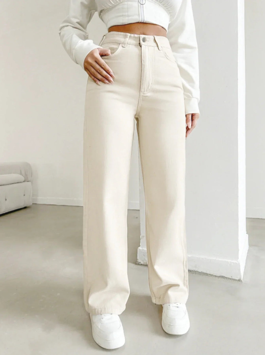 Samantha | Women's High Waist Straight Leg Pants Luvy Boutique