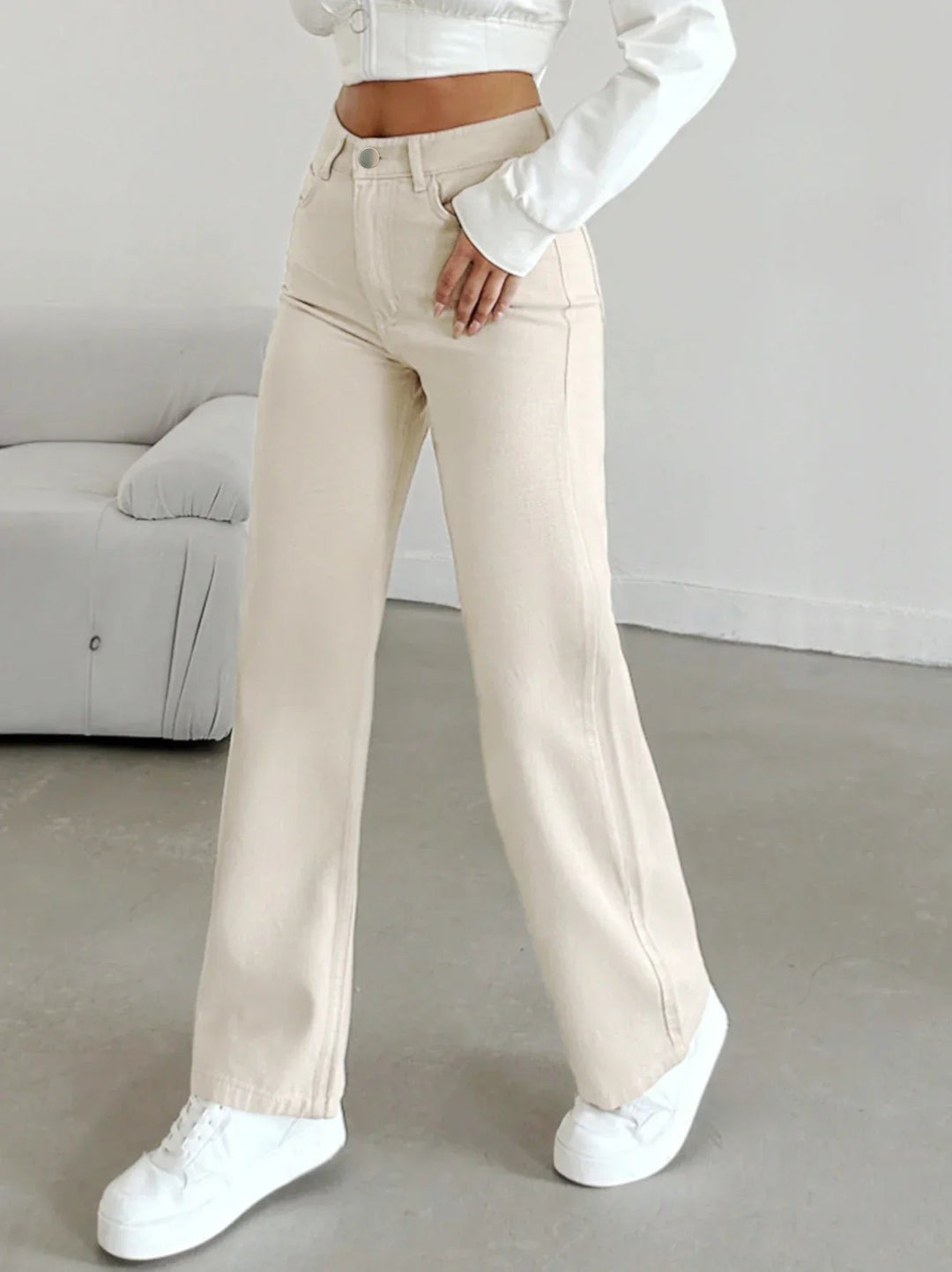 Samantha | Women's High Waist Straight Leg Pants Luvy Boutique