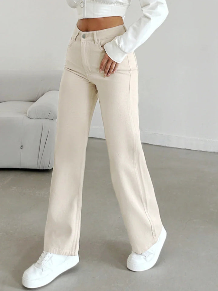 Samantha | Women's High Waist Straight Leg Pants Luvy Boutique