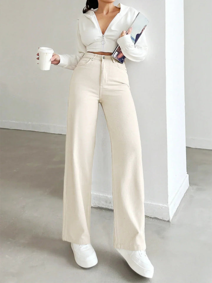 Samantha | Women's High Waist Straight Leg Pants Luvy Boutique