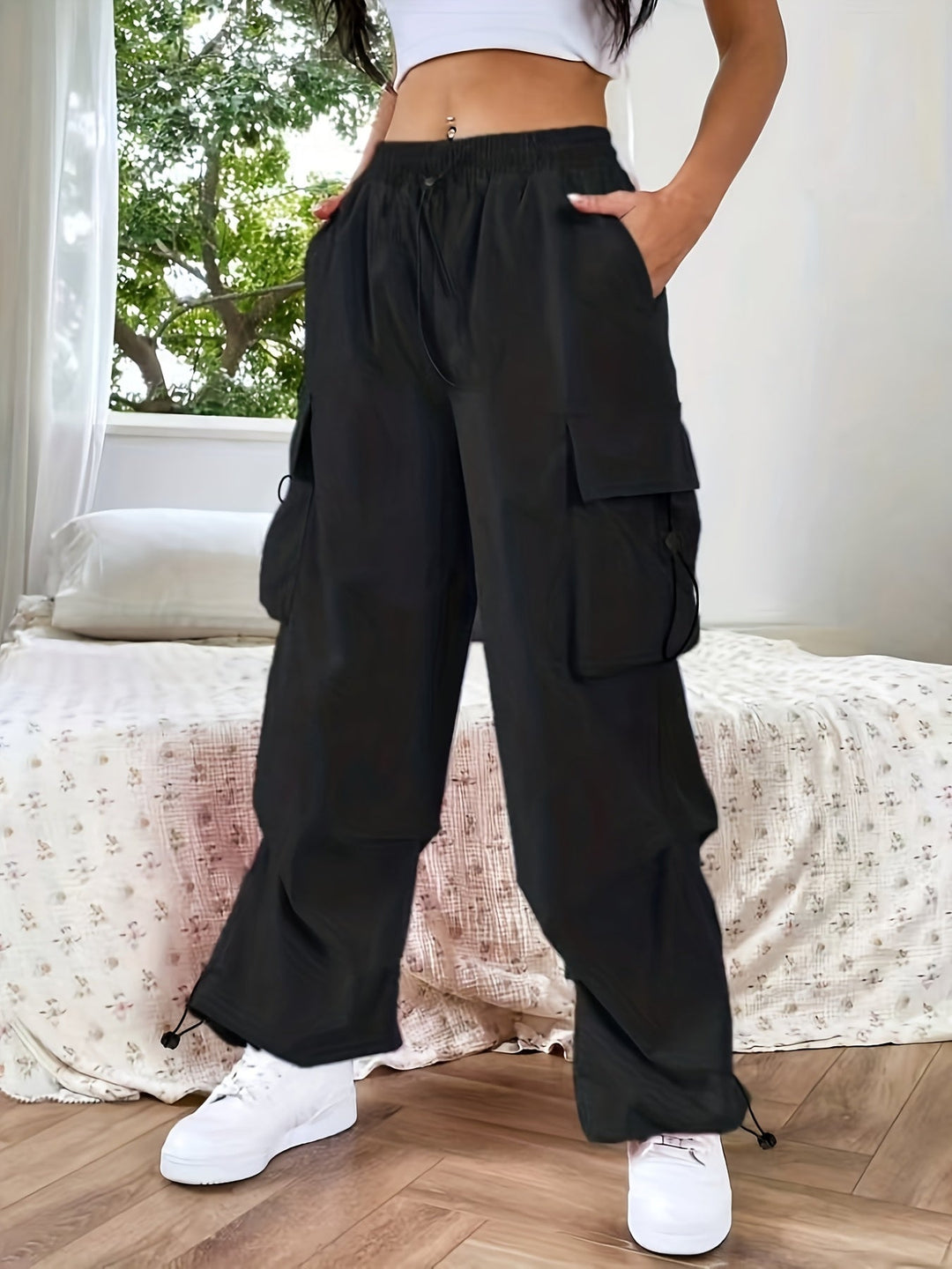 Brooklyn | Women's Wide Leg Cargo Pocket Casual Pants Luvy Boutique