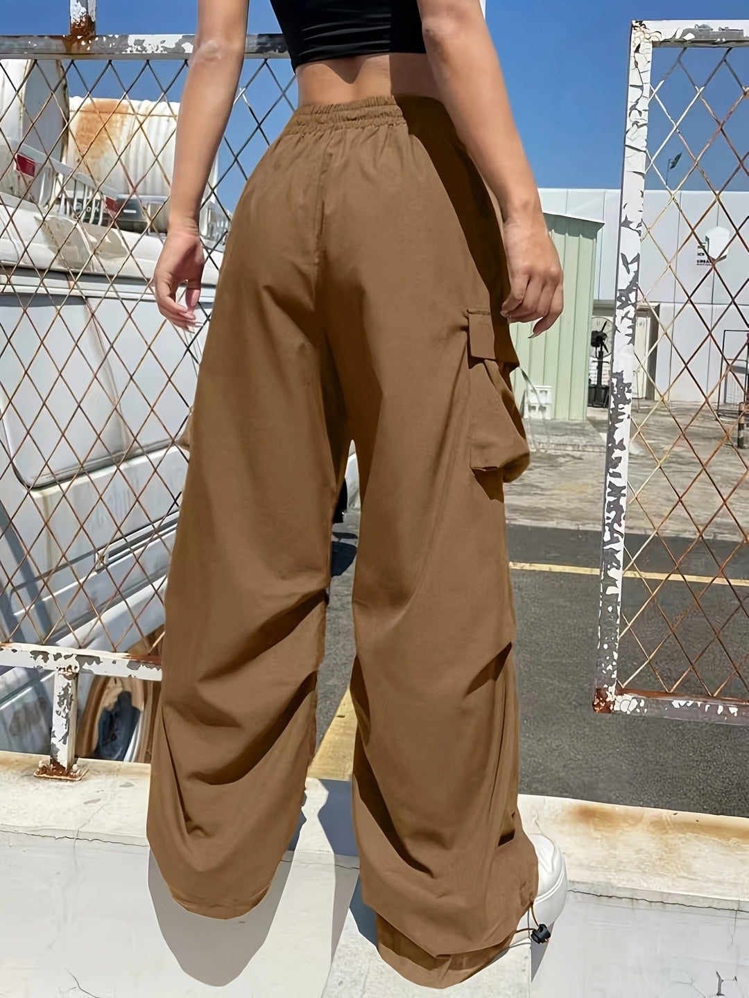 Brooklyn | Women's Wide Leg Cargo Pocket Casual Pants Luvy Boutique