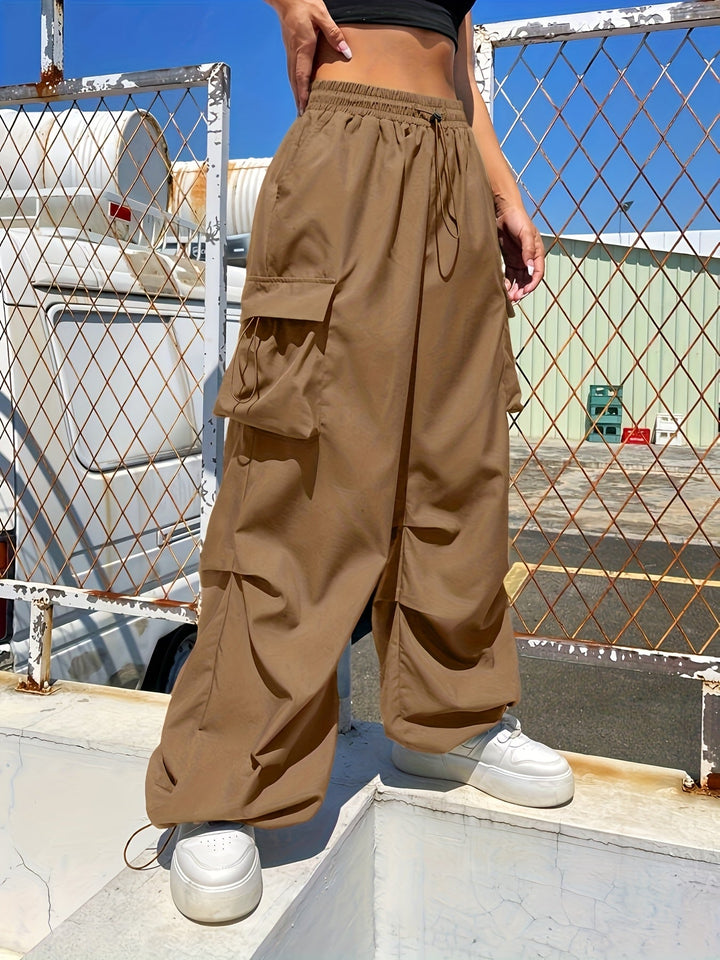 Brooklyn | Women's Wide Leg Cargo Pocket Casual Pants Luvy Boutique