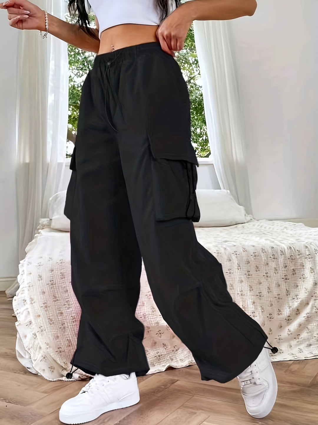 Brooklyn | Women's Wide Leg Cargo Pocket Casual Pants Luvy Boutique