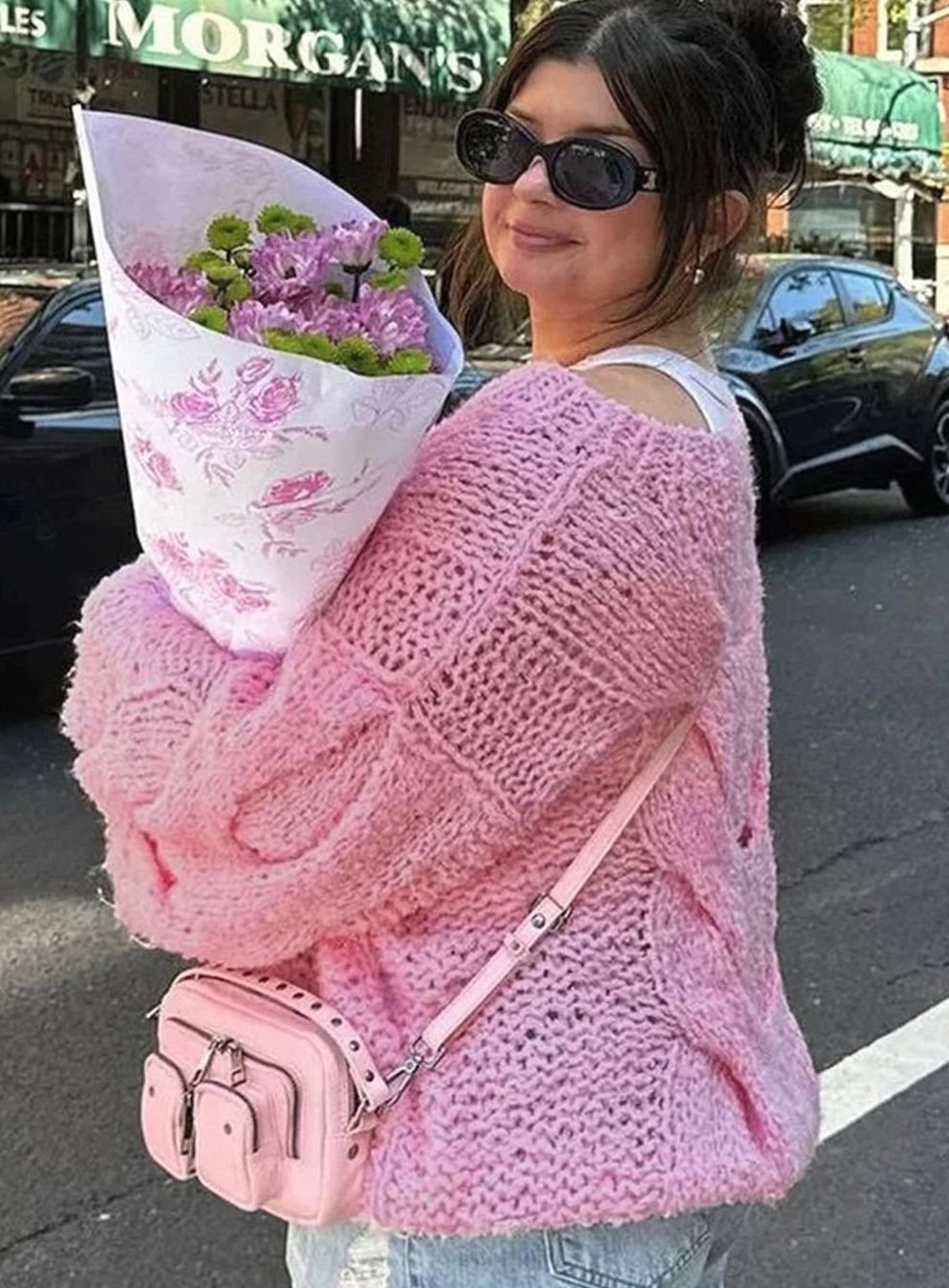Women's Loose Knit Sweater Off-Shoulder Relaxed Pullover