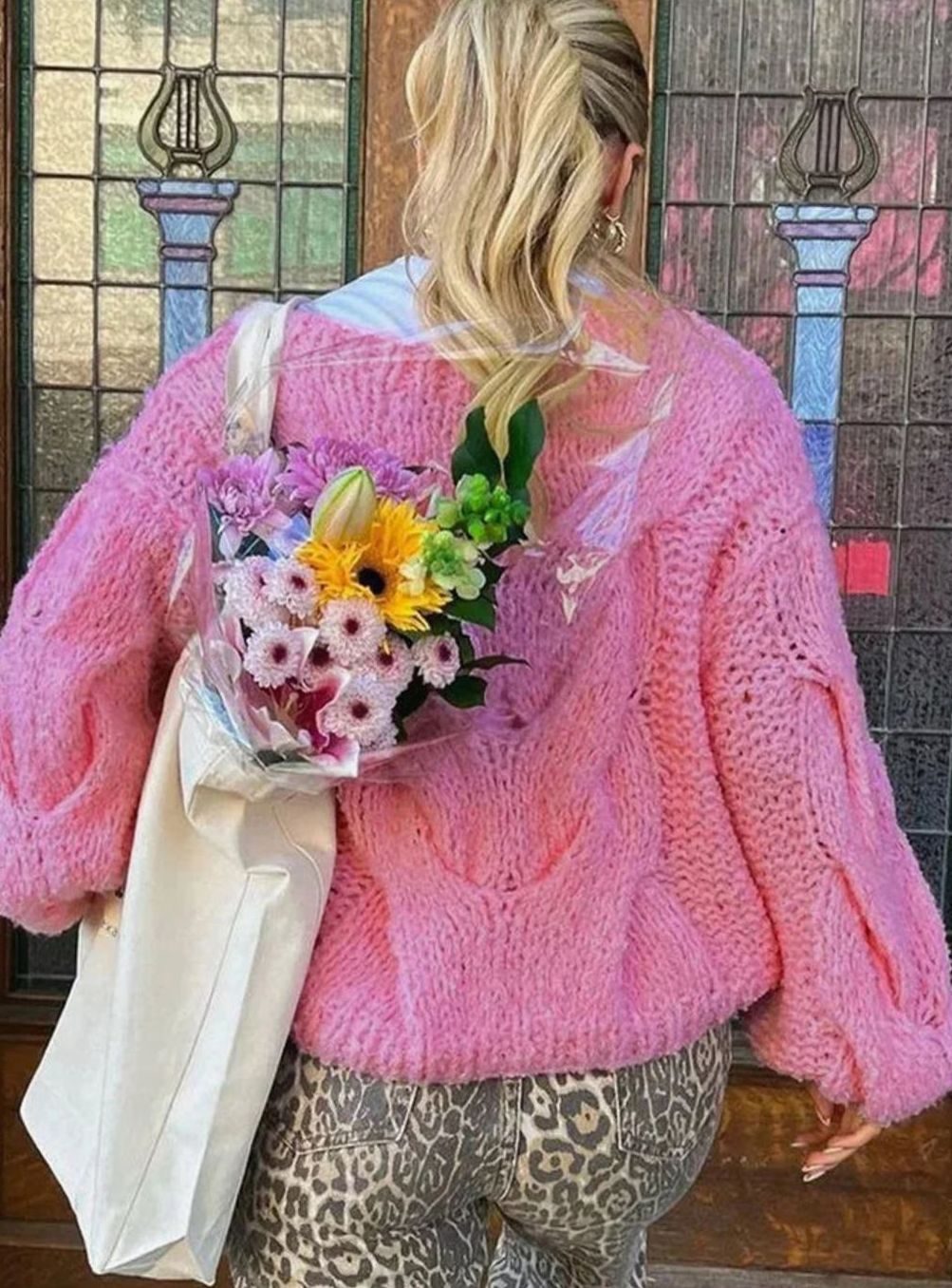 Women's Loose Knit Sweater Off-Shoulder Relaxed Pullover