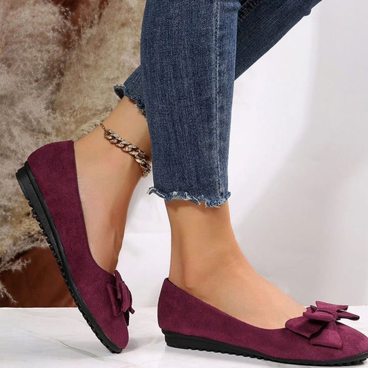 Women's Orthopedic Bow-Detail Slip-On Comfort Shoes - Bordeaux