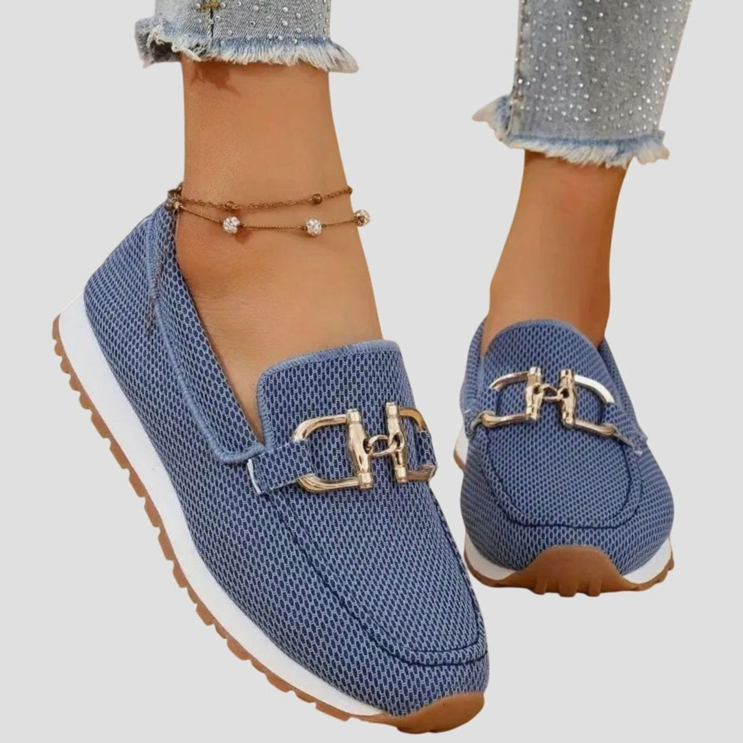 Women's Orthopedic Horsebit Slip-On Breathable Loafer Boots - Blue