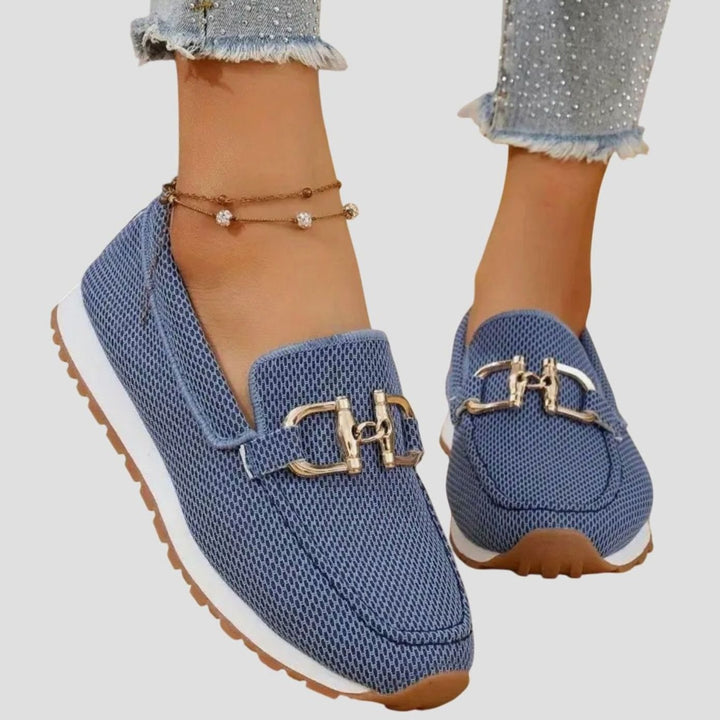 Women's Orthopedic Horsebit Slip-On Breathable Loafer Boots - Blue