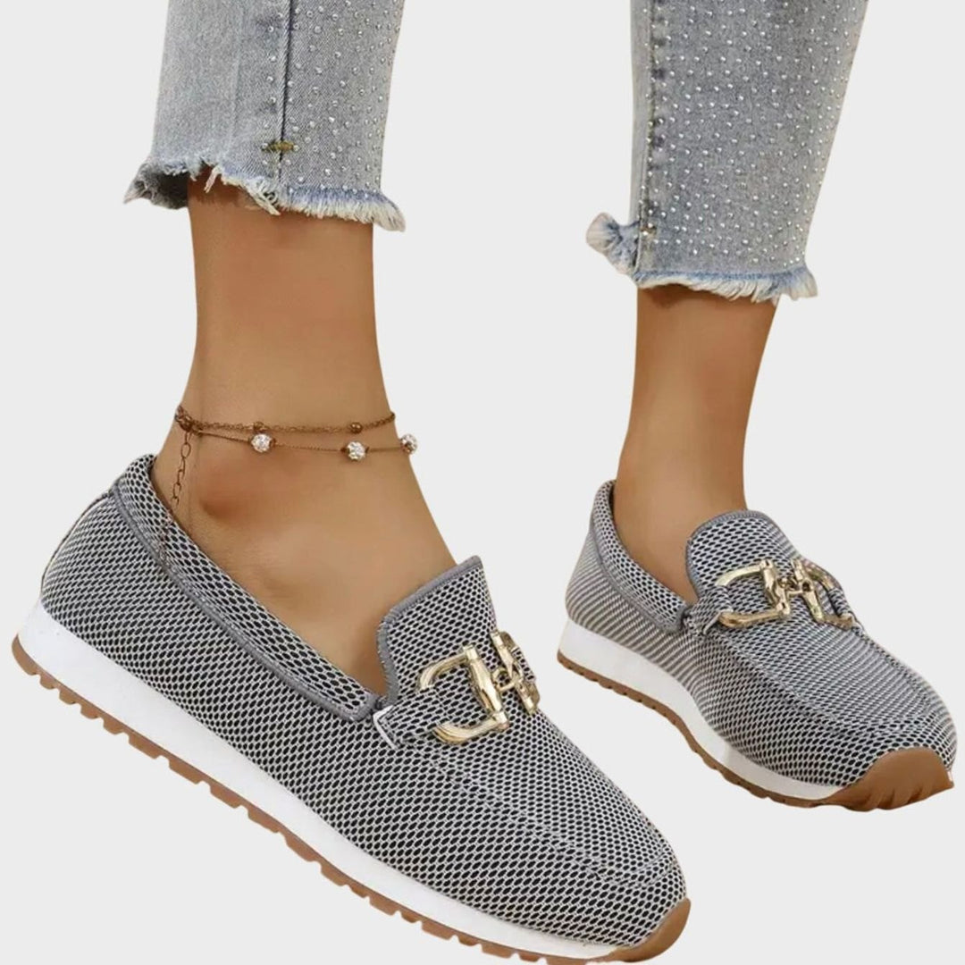 Women's Orthopedic Horsebit Slip-On Breathable Loafer Boots - Gray
