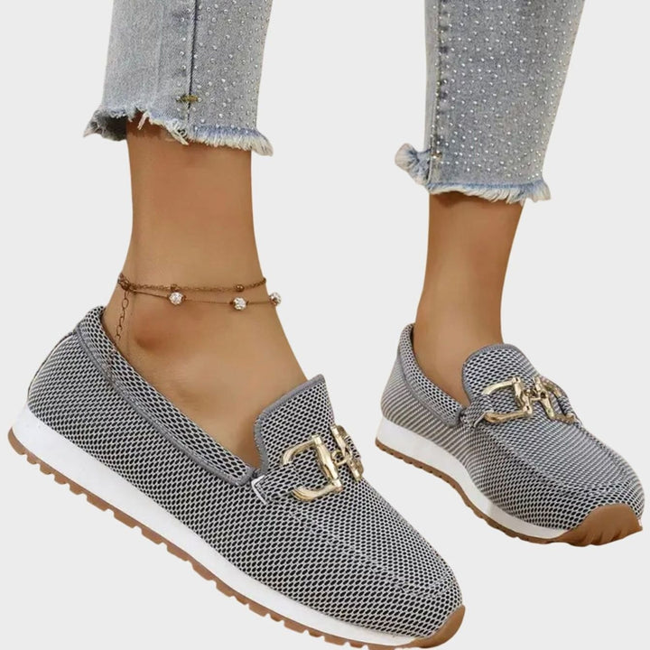 Women's Orthopedic Horsebit Slip-On Breathable Loafer Boots - Gray
