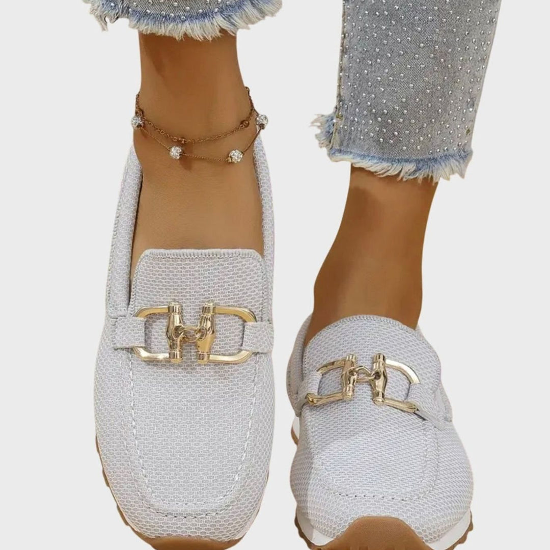 Women's Orthopedic Horsebit Slip-On Breathable Loafer Boots - White