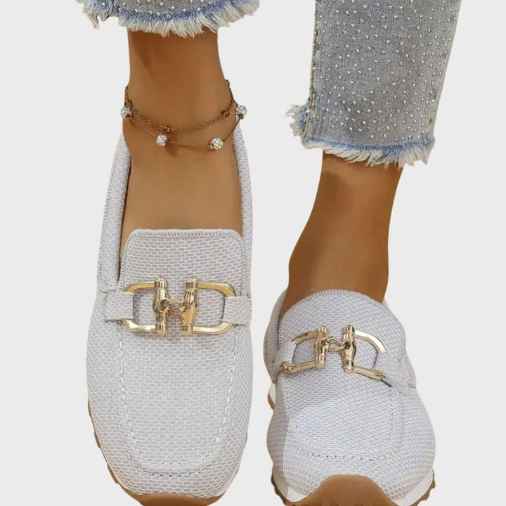 Women's Orthopedic Horsebit Slip-On Breathable Loafer Boots - White