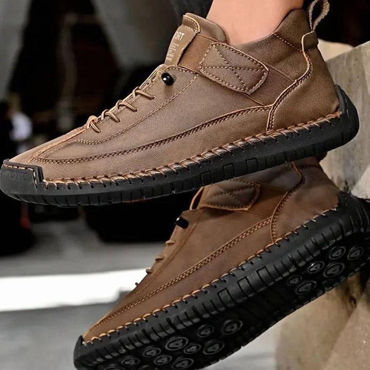 Women's Orthopedic Lace-Up Low-Top Ankle Boots Sneakers - Forest Brown