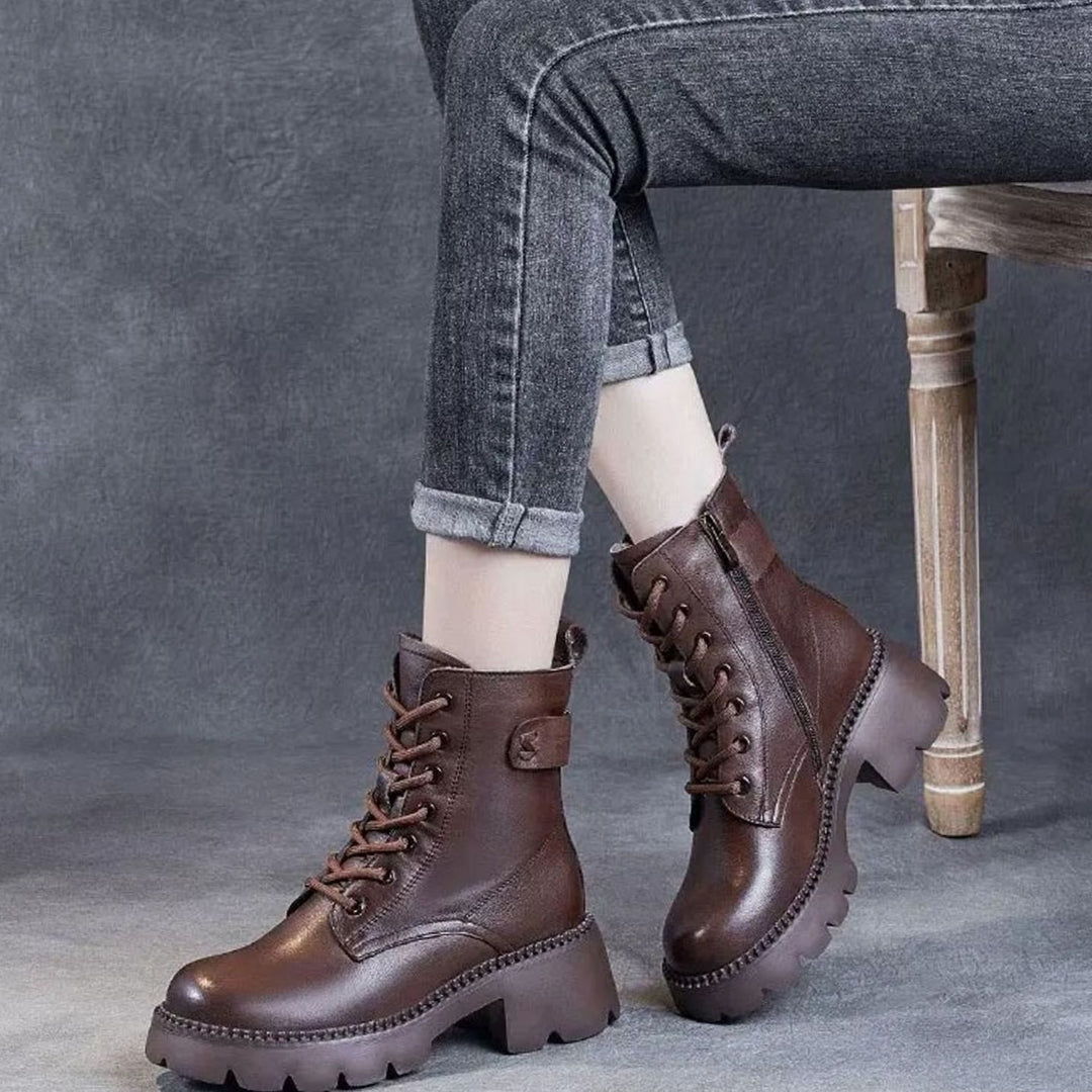 Women's Orthopedic Lace-Up Platform Ankle Boots