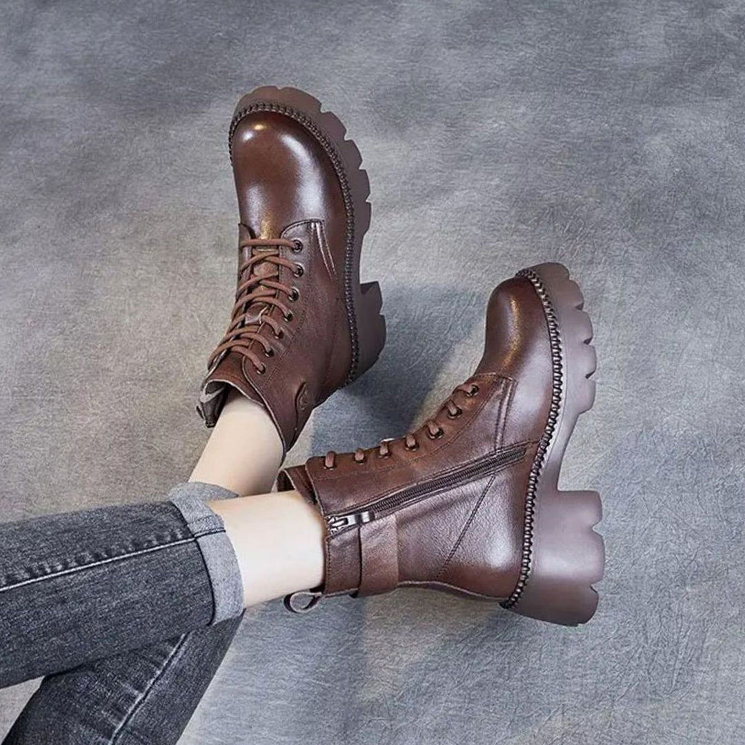 Women's Orthopedic Lace-Up Platform Ankle Boots