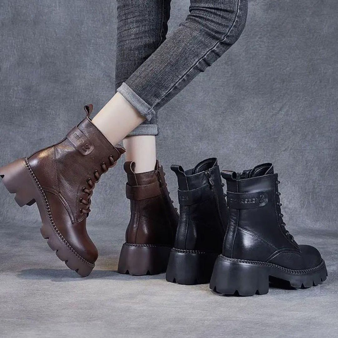 Women's Orthopedic Lace-Up Platform Ankle Boots