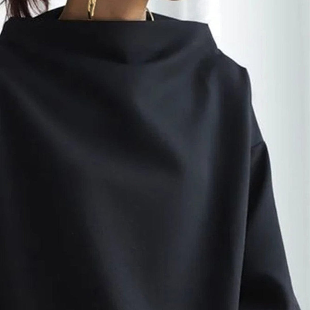 Women's Oversized Mock-Neck Relaxed Knit Sweater Top