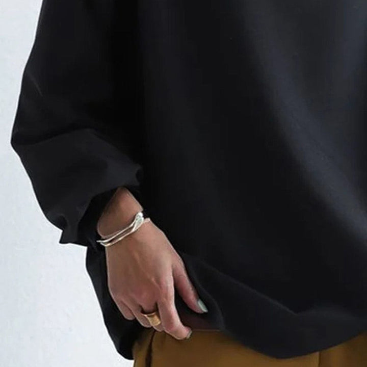 Women's Oversized Mock-Neck Relaxed Knit Sweater Top