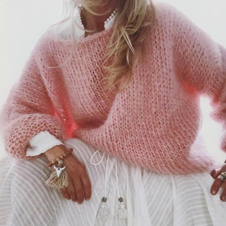 Women's Oversized Mohair Blend Cosy Knit Sweater