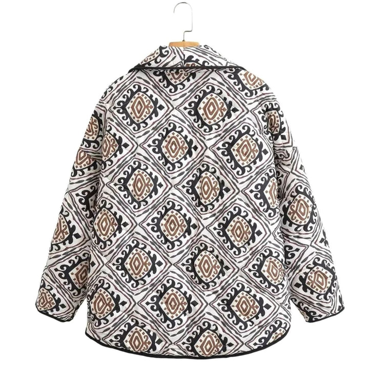 Women's Oversized Quilted Wide-Sleeve Patterned Jacket