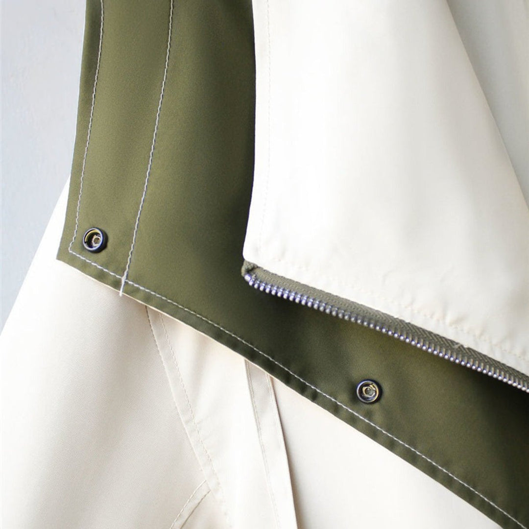 Women's Oversized Waterproof Double-Collar Trench Coat