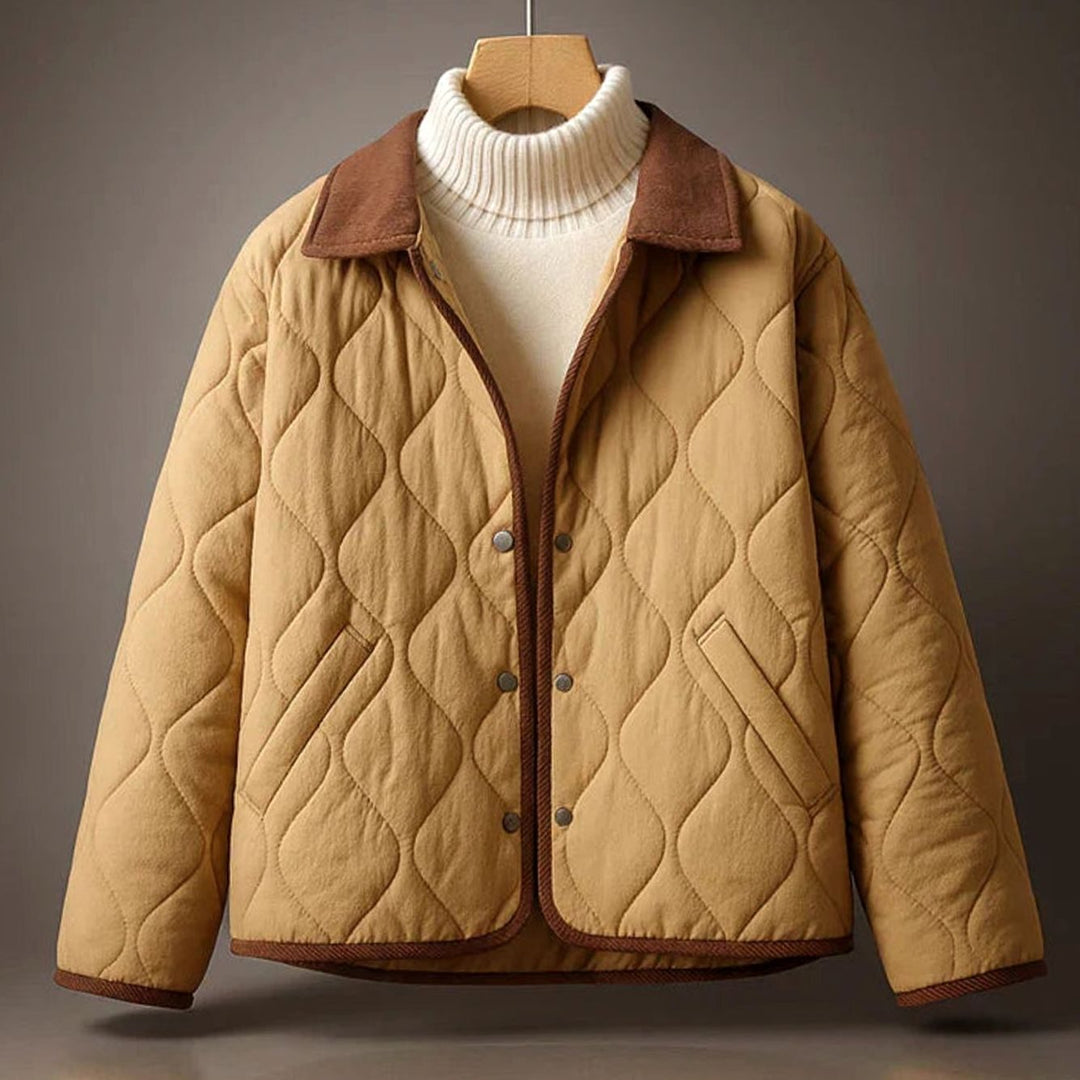 Women's Quilted Lightweight Insulated Snap-Front Coat - Brown