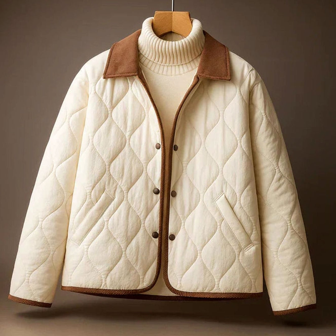 Women's Quilted Lightweight Insulated Snap-Front Coat - White