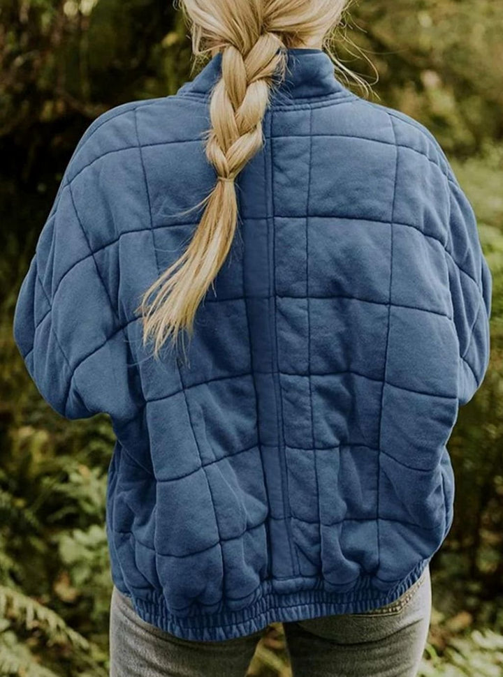Women's Quilted Zip-Up Coat Relaxed Fit Lightweight Outerwear