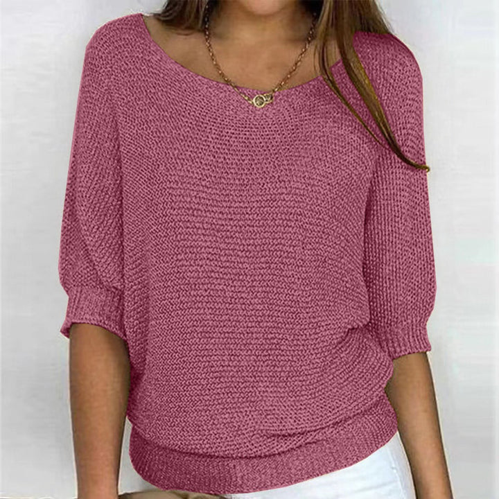 Women's Relaxed-Fit Batwing-Sleeve Knit Pullover Sweater - Pink