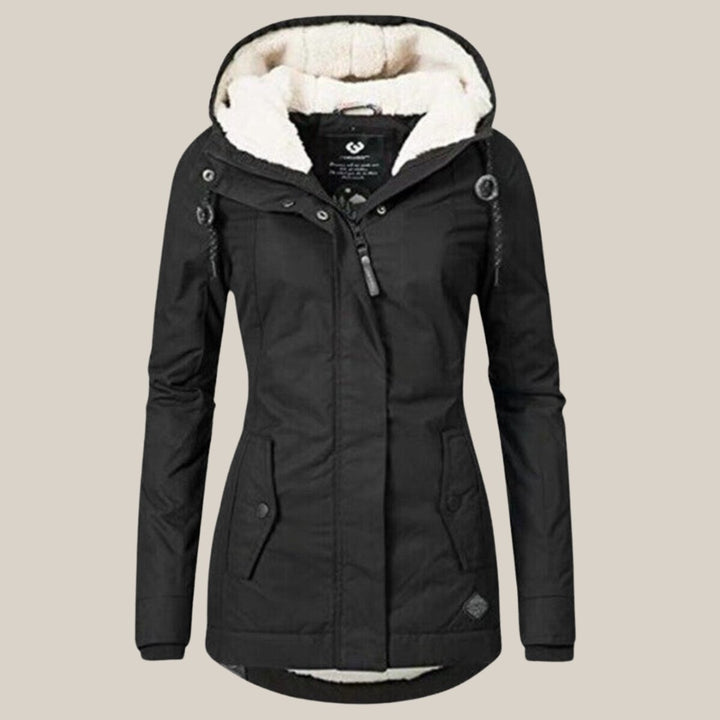 Women's Sherpa-Lined Hooded Quilted Jacket Windproof Parka