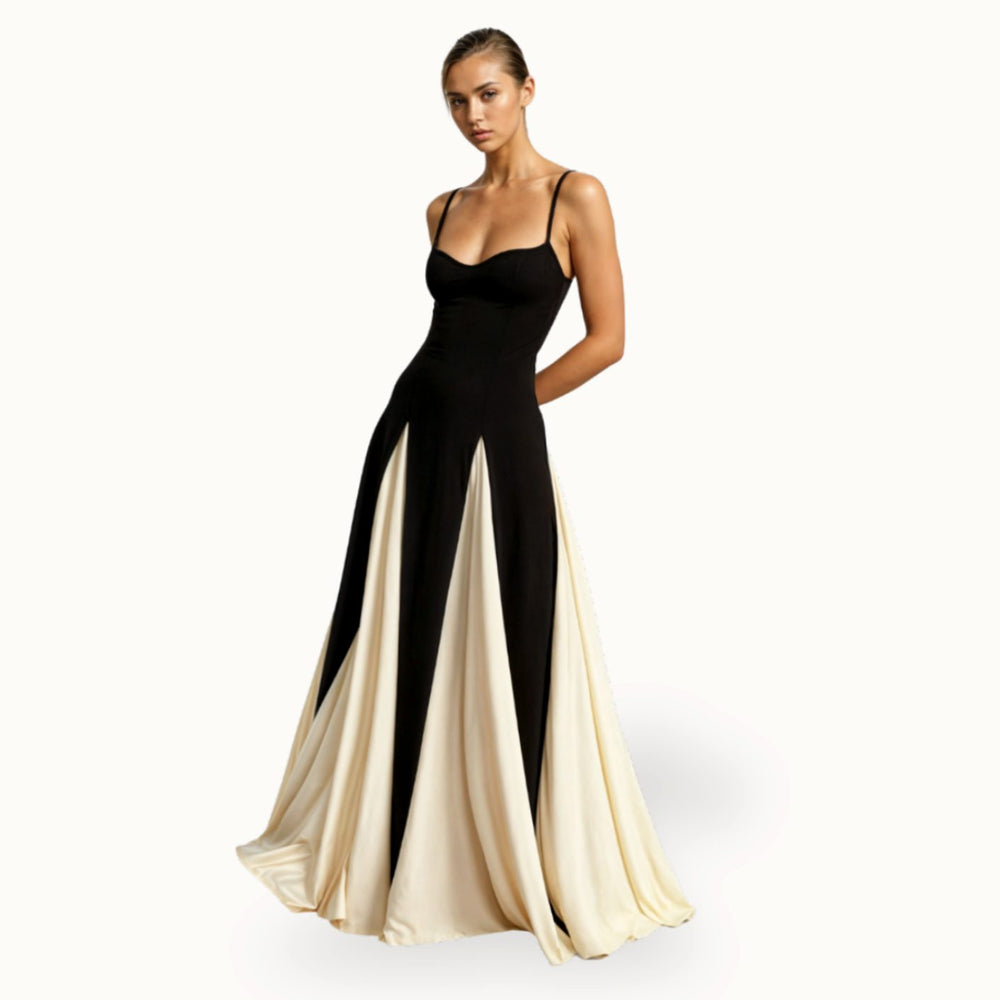 Women's Spaghetti-Strap Sweetheart-Bodice Satin Maxi Dress