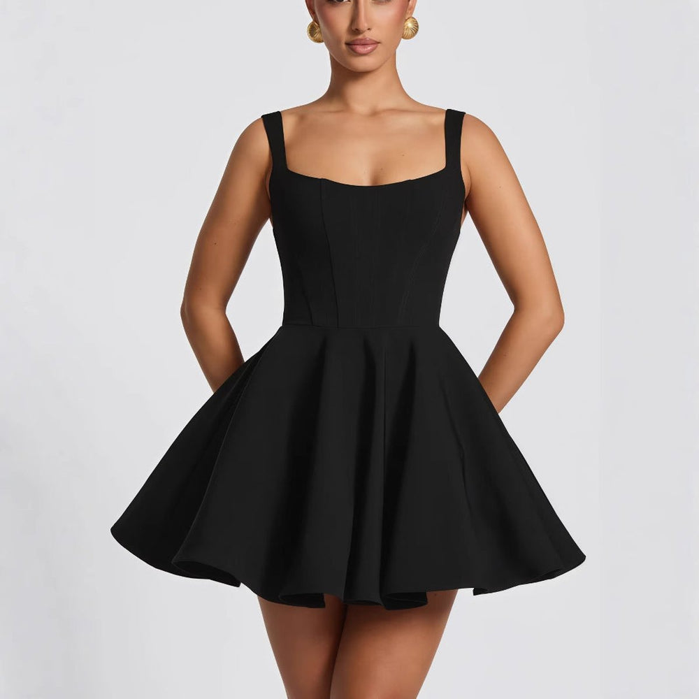 Women's Square-Neck Oversized-Bow A-Line Cocktail Dress