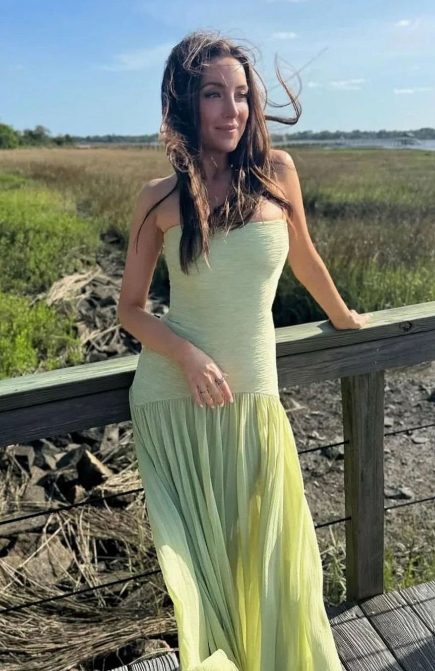 Women's Strapless Pleated Maxi Dress for Special Occasions