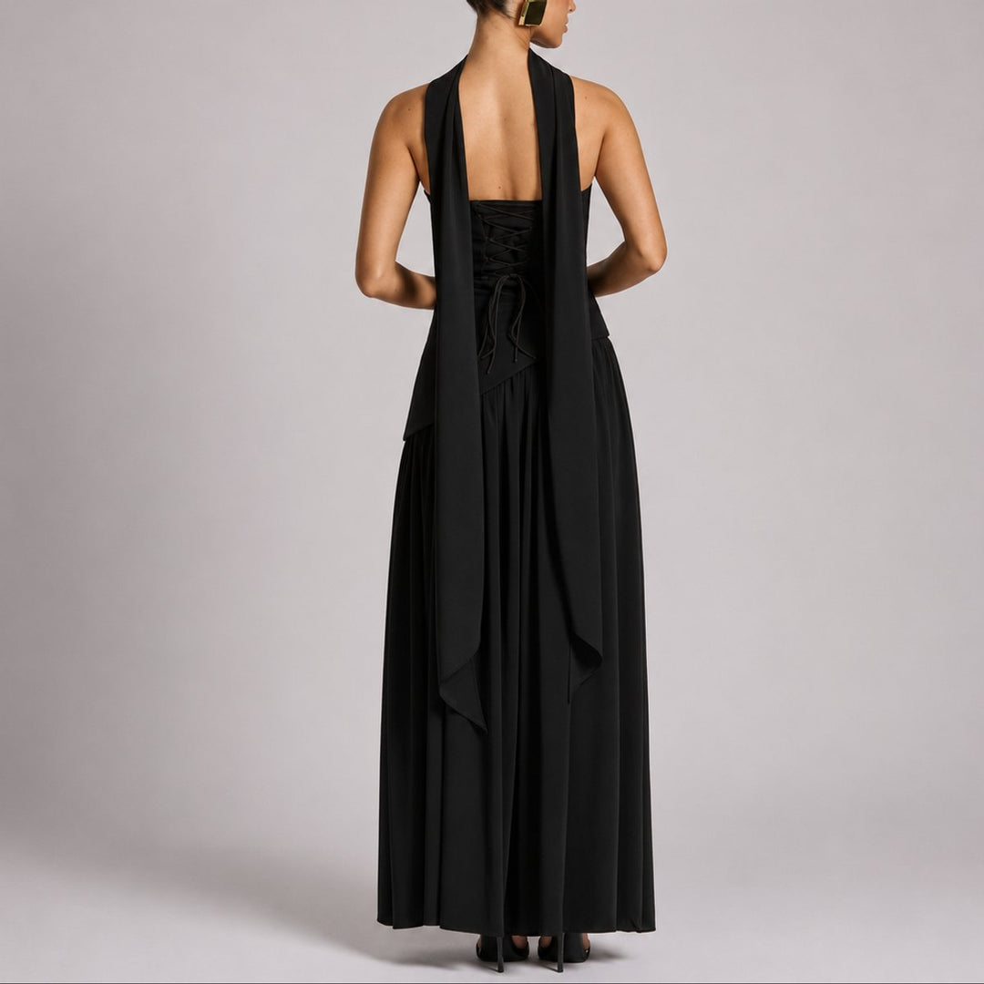 Women's Strapless Structured-Bodice Fall Wedding Guest Maxi Dress