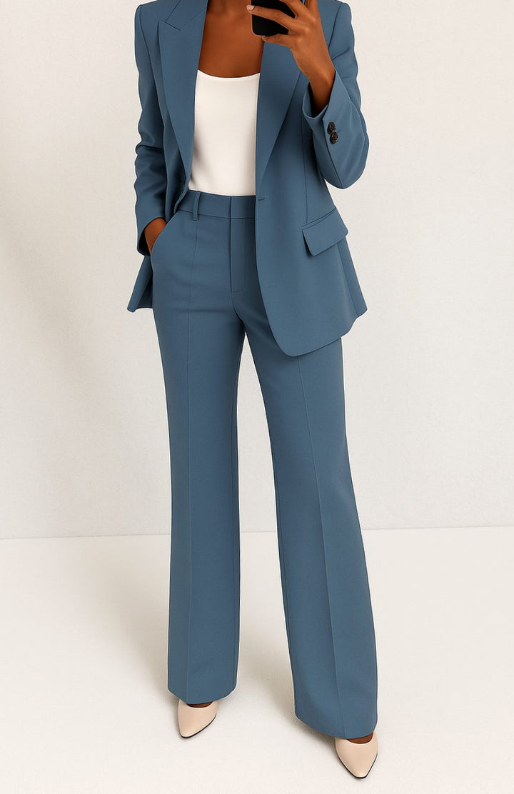 Women's Tailored Blazer Pants Suit Set Single-Button