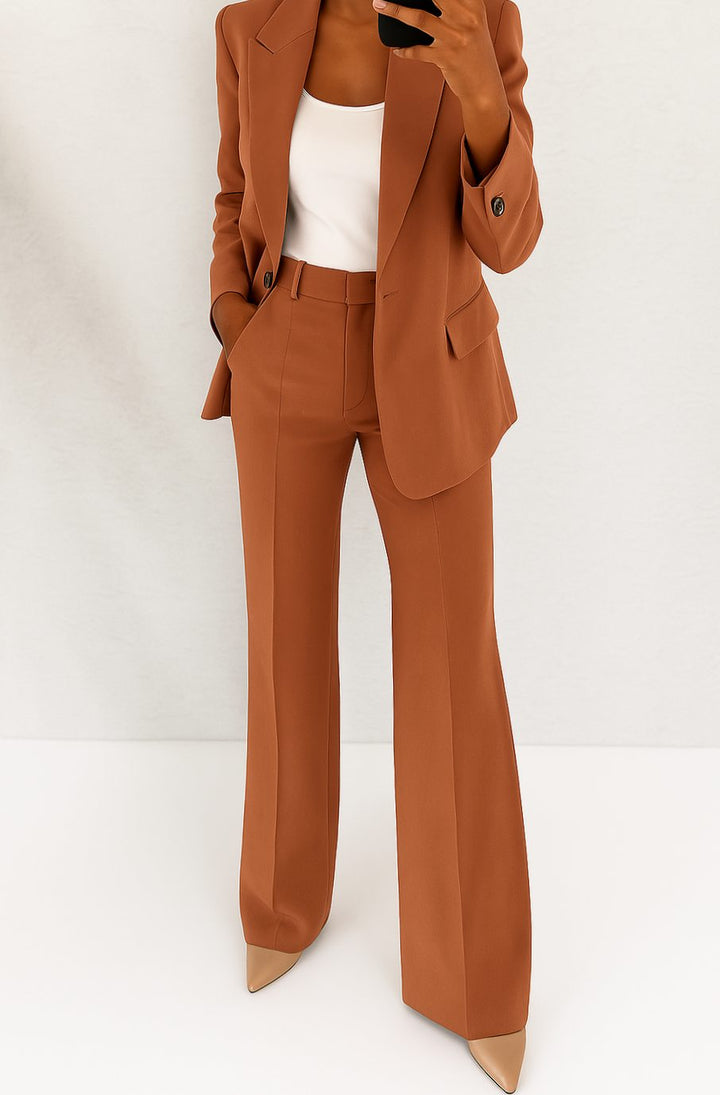Women's Tailored Blazer Pants Suit Set Single-Button