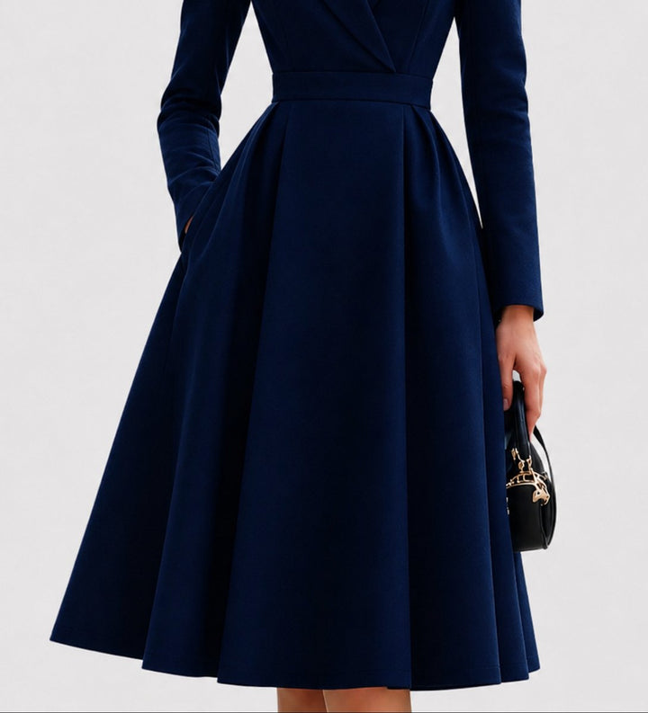 Women's Tailored Coat Formal Dresses Long Sleeve A-Line Midi