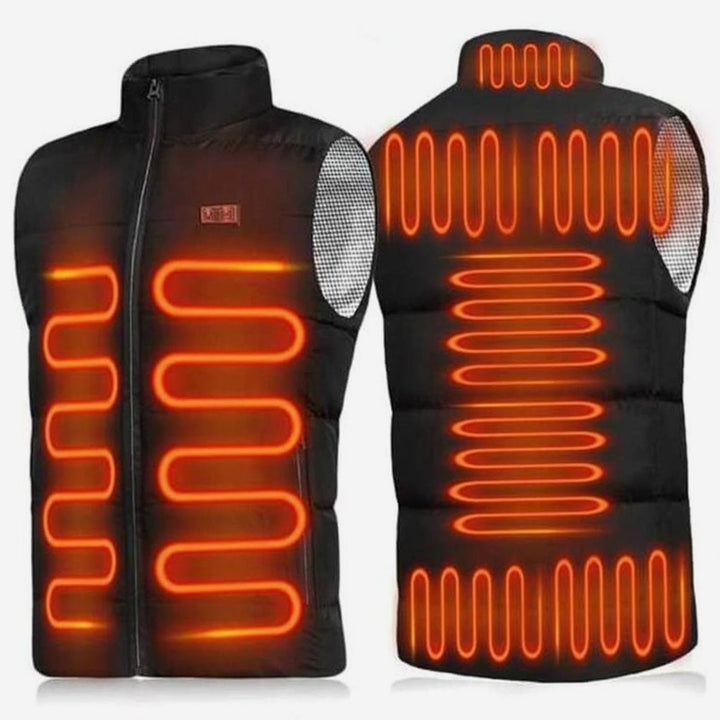 Women's Unisex Electric Heated Puffer Vest 9-Zone Warming