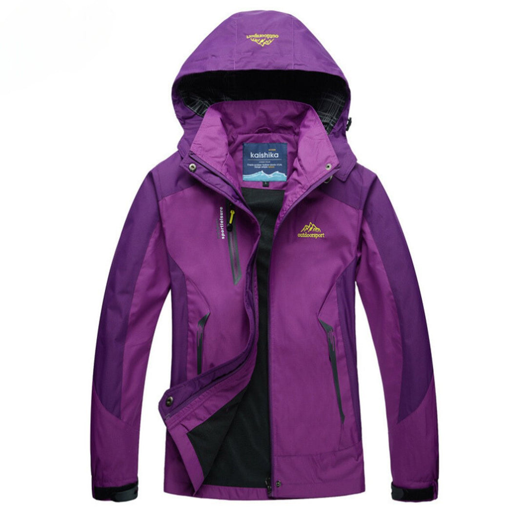 Women's Waterproof Hooded Outdoor Shell Quilted Jacket - Violet