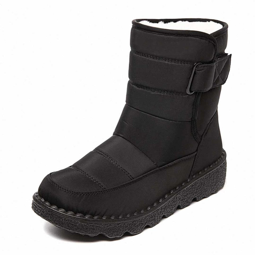 Women's Waterproof Insulated Ankle Snow Boots Winter Knee High Boots - Black