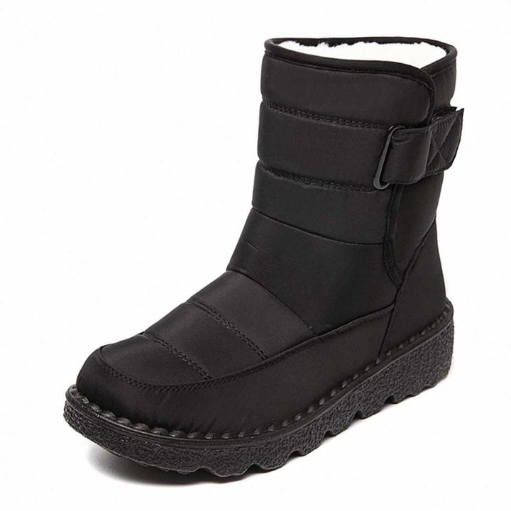 Women's Waterproof Insulated Ankle Snow Boots Winter Knee High Boots - Black