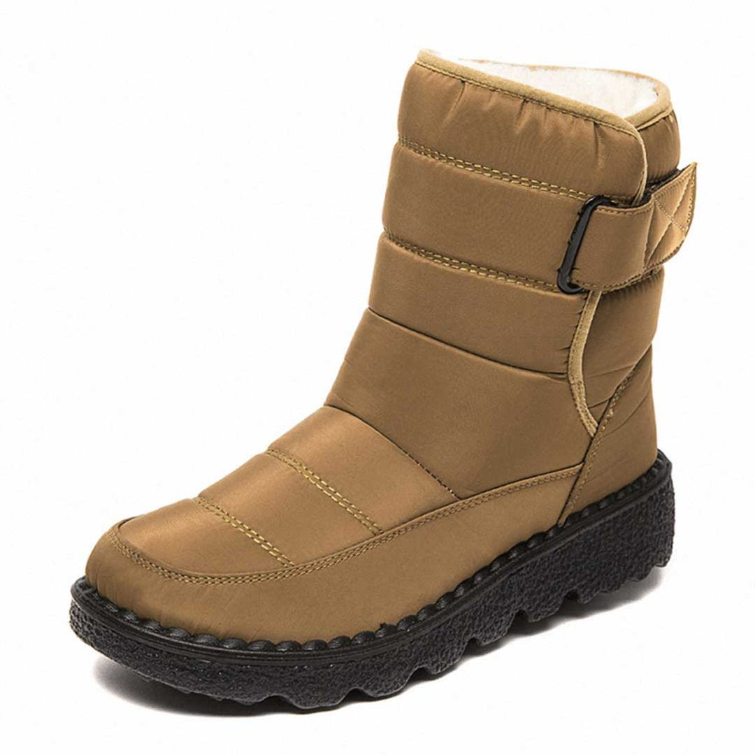 Women's Waterproof Insulated Ankle Snow Boots Winter Knee High Boots - Khaki