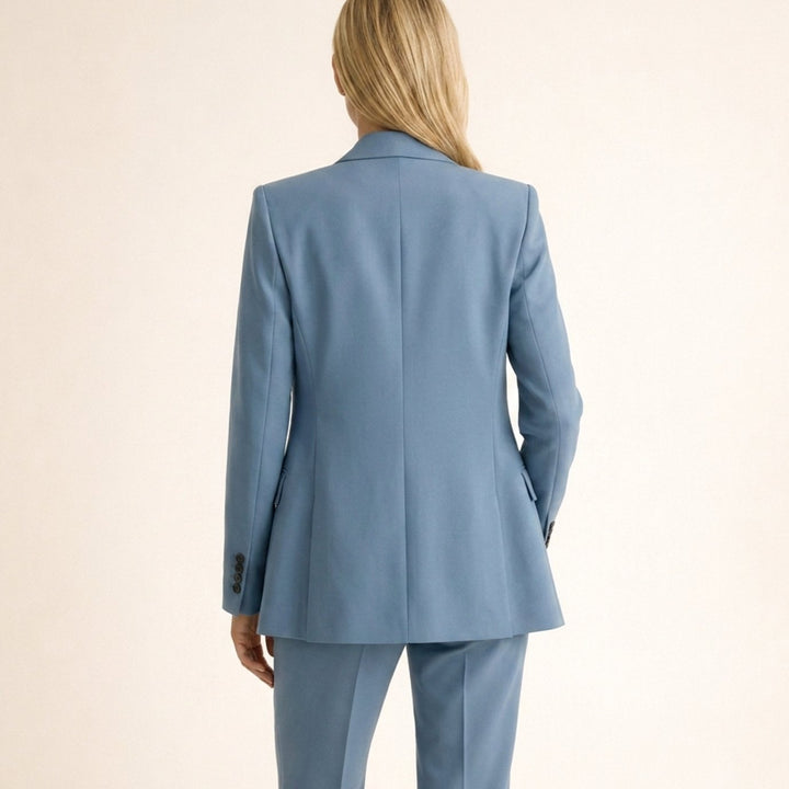Women's Wide-Leg Flare Blazer Two-Piece Suit Set