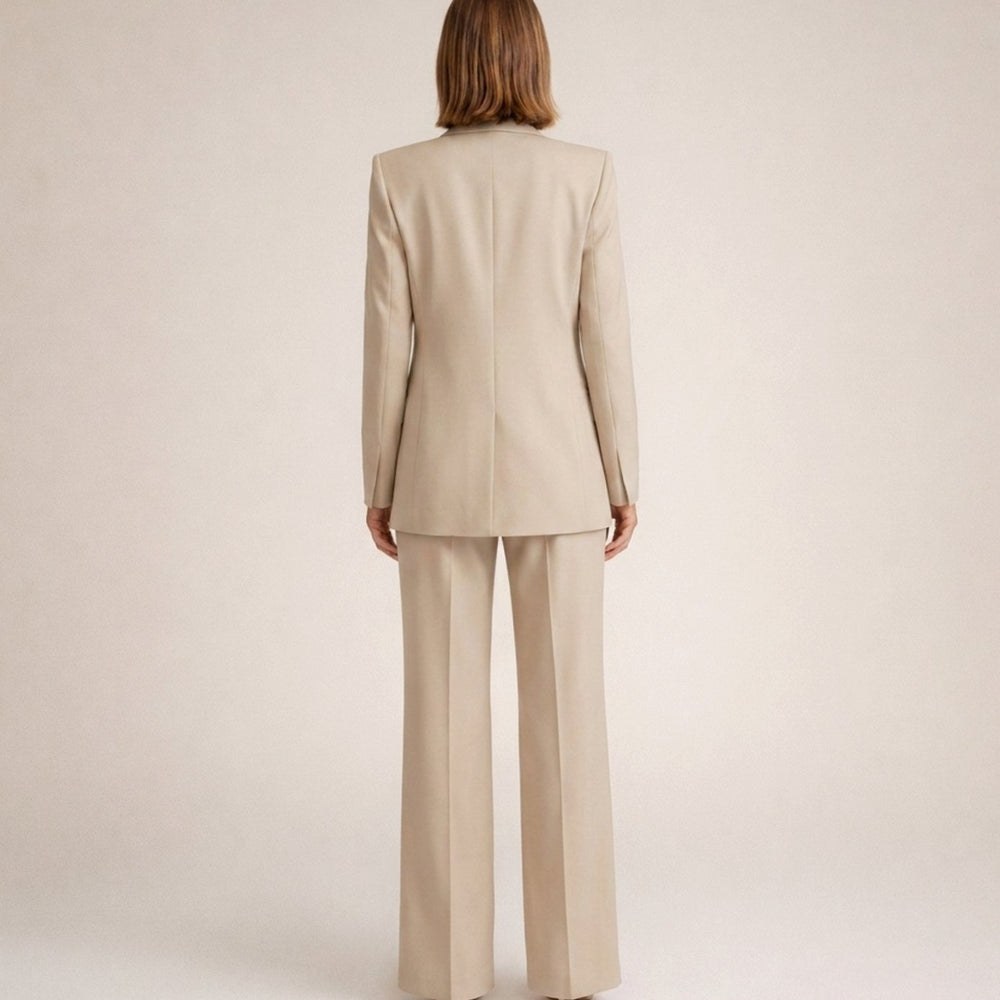 Women's Wide-Leg Flare Blazer Two-Piece Suit Set