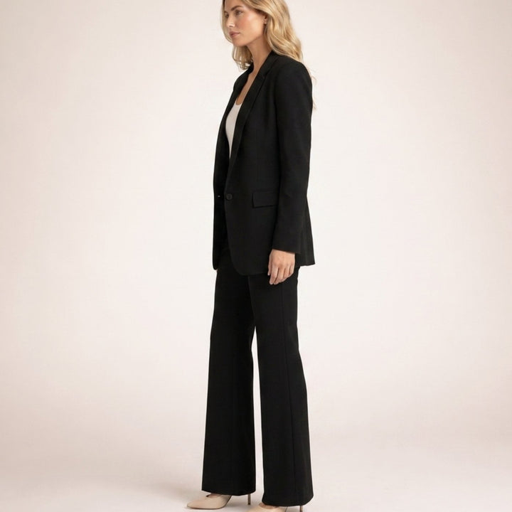 Women's Wide-Leg Flare Blazer Two-Piece Suit Set