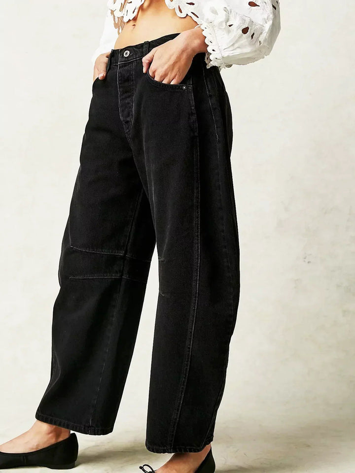 Maya | Women’s Leopard Print Wide Leg Jeans Luvy Boutique