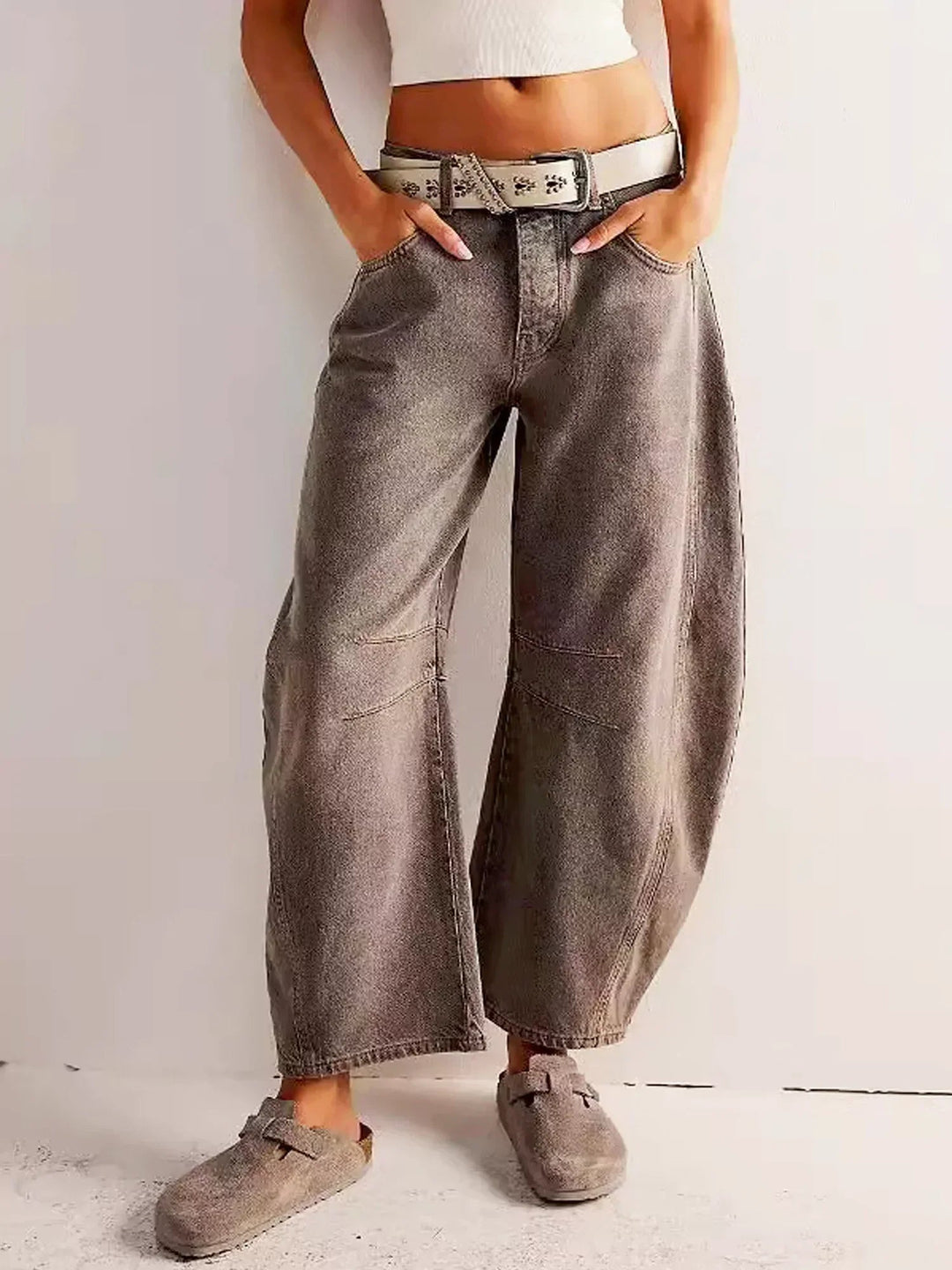 Maya | Women’s Leopard Print Wide Leg Jeans Luvy Boutique